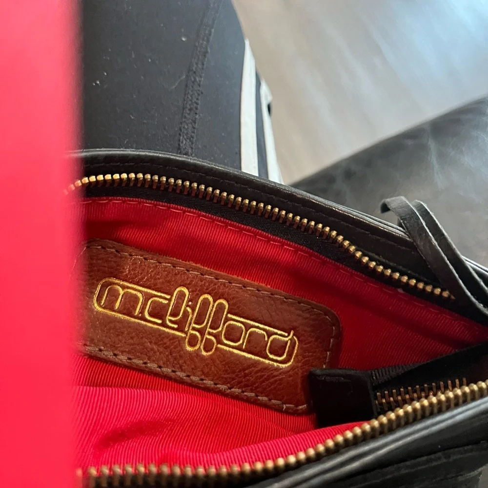 Elegant Black Leather Crossbody Bag Mceifford